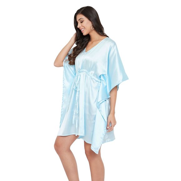Riara Women Satin Nighty Knee Length Tunic Night Dress - Picture 4 of 7